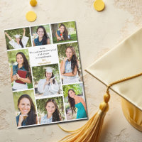 Tarjeta de Colaje de Fotos de Graduado Felicidades