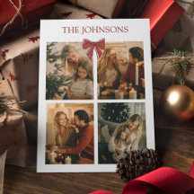 Tarjeta de Colaje de Fotos de Navidad Personalizad