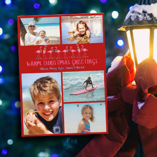 Tarjeta de colaje de fotos de Navidad tropical de