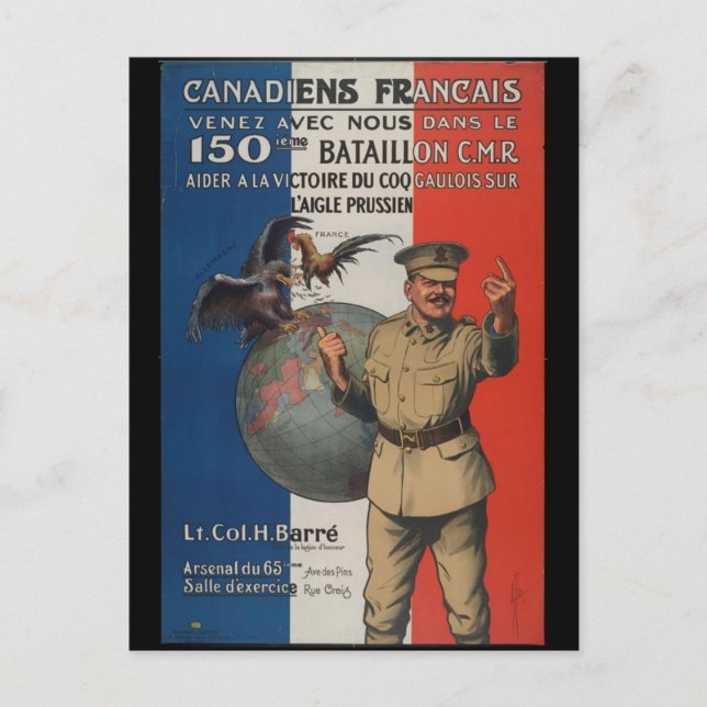Tarjeta de coleccionistas WW1 1914 CANADA PROPAGAN (Anverso)