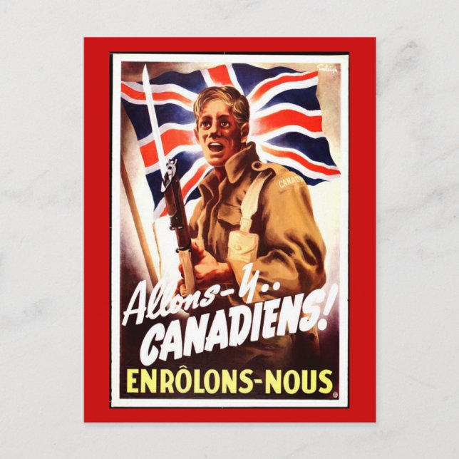 Tarjeta de coleccionistas WW1 1914 CANADA PROPAGAN (Anverso)