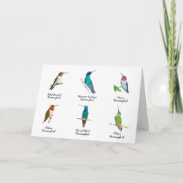 Tarjeta de colibríes norteamericana