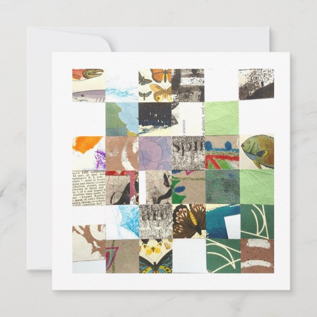 Tarjeta de collage cuadrada, artsy, n º 2 (Anverso)