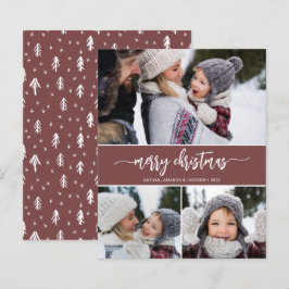 Tarjeta de Collage de fotos Budget Modern Merry Ch