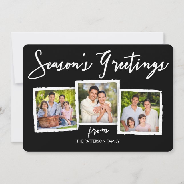 Tarjeta de Collage de fotos clásica de saludos de  (Anverso)
