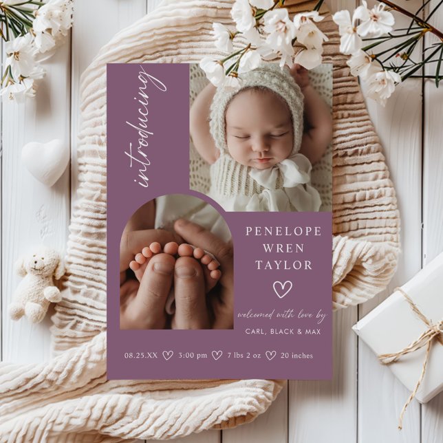 Tarjeta de Collage de fotos de anuncio de nacimien (Subido por el creador)