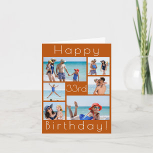Tarjeta de Collage de fotos de cumpleaños feliz -