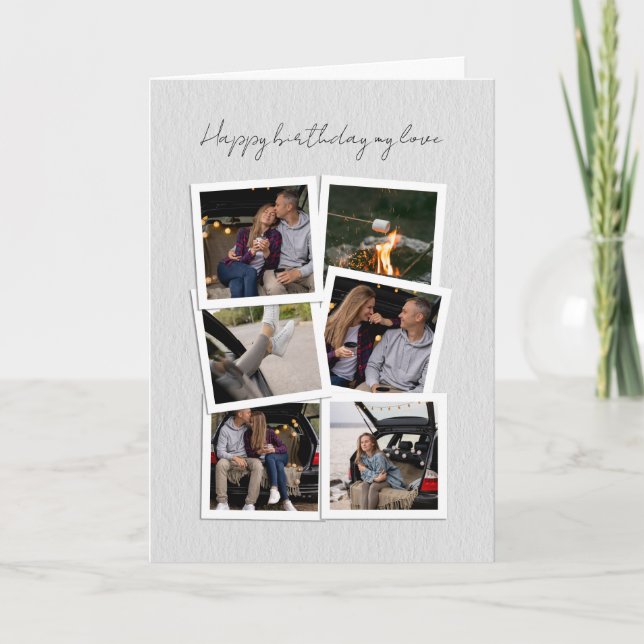 Tarjeta de Collage de fotos de cumpleaños feliz -  (Anverso)