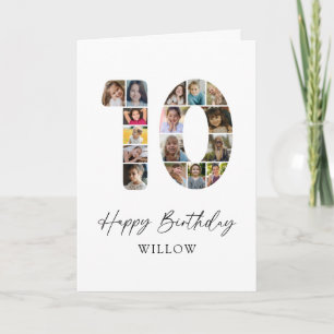 Tarjeta de Collage de Fotos de Cumpleaños Moderno