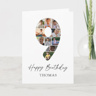 Tarjeta de Collage de Fotos de Cumpleaños Moderno