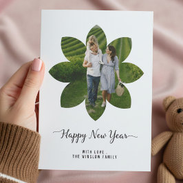 Tarjeta de Collage de Fotos de Feliz Año Nuevo Mod
