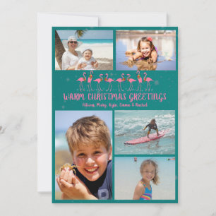 Tarjeta de Collage de Fotos de Navidad con Estrell
