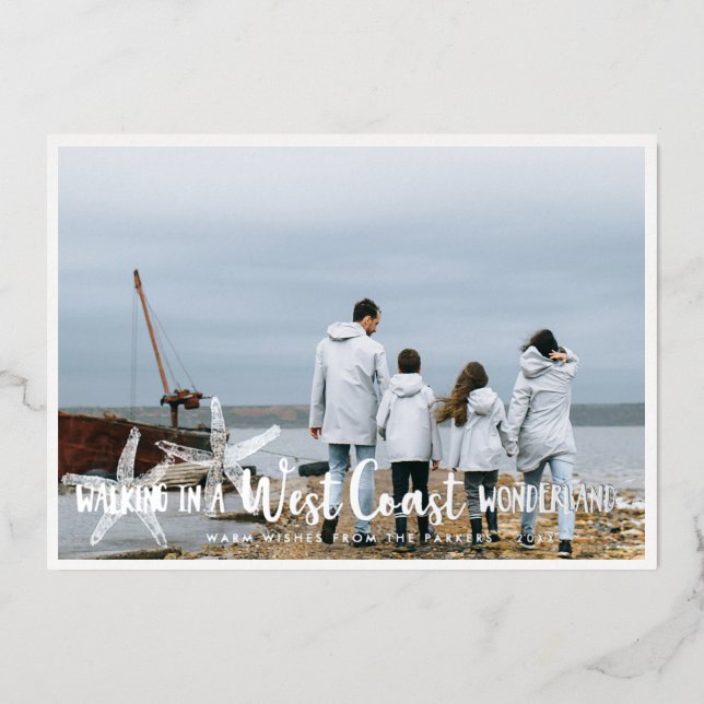 Tarjeta de Collage de Fotos de Vacaciones en la Co (Anverso)