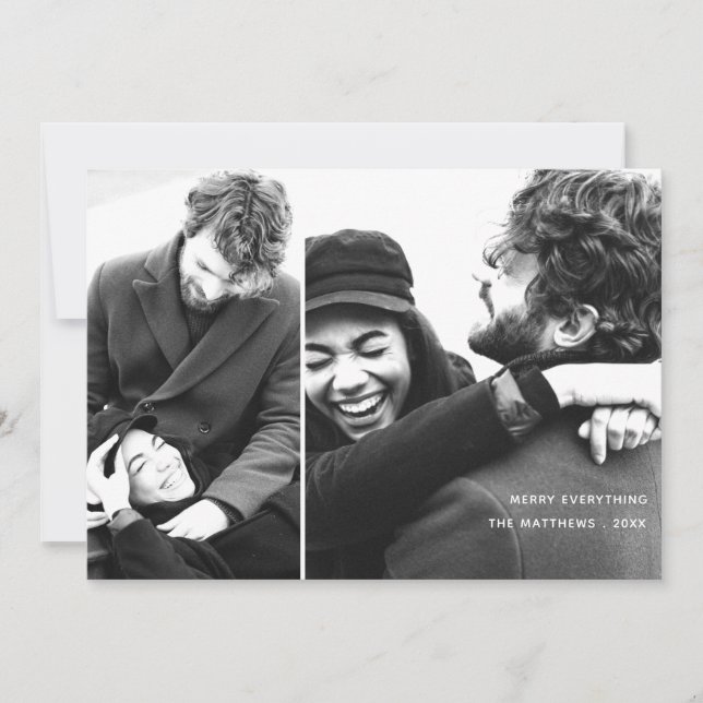 Tarjeta de Collage de fotos de vacaciones Minimali (Anverso)