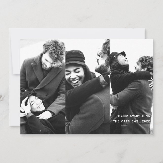 Tarjeta de Collage de fotos de vacaciones Minimali (Anverso)