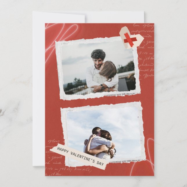 Tarjeta de Collage de fotos El día de San Valentín (Anverso)