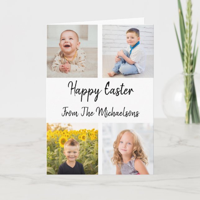 Tarjeta de Collage de fotos Feliz Pascua (Anverso)