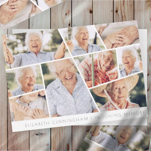 Tarjeta de Collage de fotos Memorial Moderno y Sim