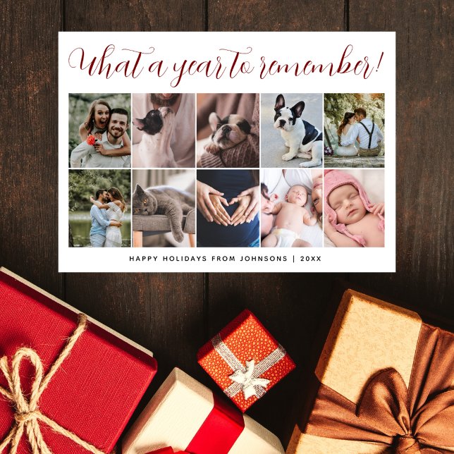 Tarjeta de Collage de Fotos Múltiples de Navidad c (Subido por el creador)