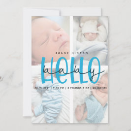 tarjeta de collage de fotos para anuncio de nacimi