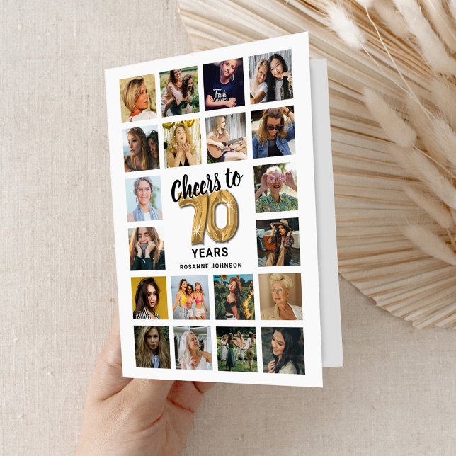 Tarjeta de Collage de Fotos para el 70 Cumpleaños (Subido por el creador)
