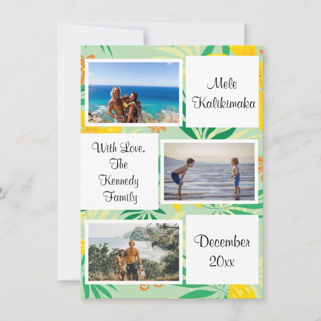 Tarjeta de Collage de fotos para Navidades Mele Ka (Anverso)