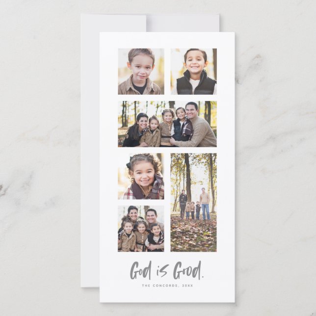 Tarjeta de collage de fotos religiosas de Navidad  (Anverso)