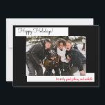 Tarjeta de Collage de fotos simple para vacaciones<br><div class="desc">Feliz Navidad. Añade tus fotos. Cambie las fuentes haciendo clic en "personalizar". Esto le permite añadir más de una foto en la parte posterior. Esta es negra por su aspecto minimalista y moderno.</div>