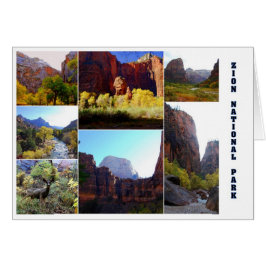 Tarjeta de Collage del Parque Nacional Zion