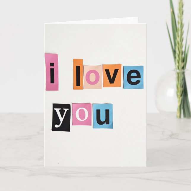 Tarjeta de Collage Simple Te Amo (Anverso)