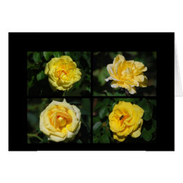 Tarjeta de collarín de rosas amarillas