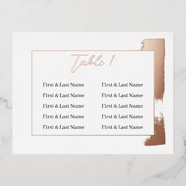 Tarjeta de colocación de Boda de número de tabla p (Anverso)