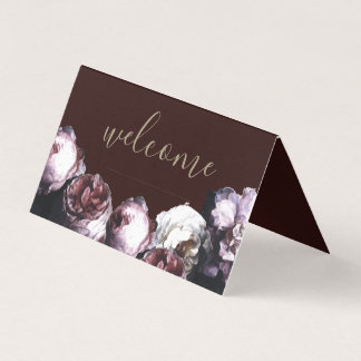 Tarjeta de colocación de comida de Boda floral de