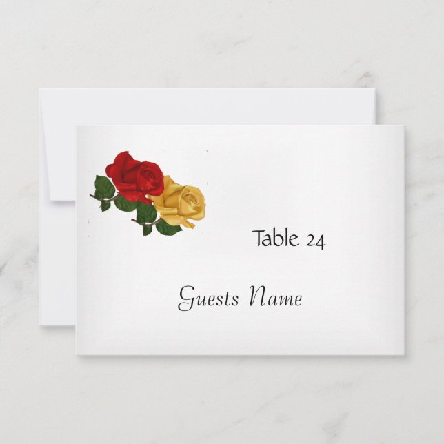 Tarjeta de colocación de mesa blanca (Anverso)