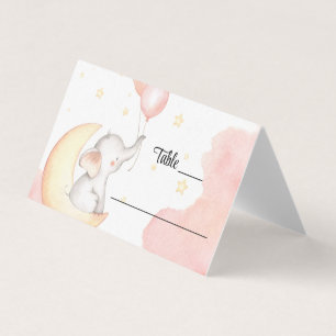 Tarjeta de colocación para elefantes rosados