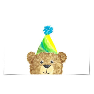 Tarjeta de color de agua para Gorra de cumpleaños