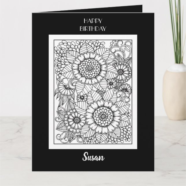 Tarjeta de color de cumpleaños feliz (Anverso)