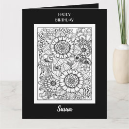 Tarjeta de color de cumpleaños feliz