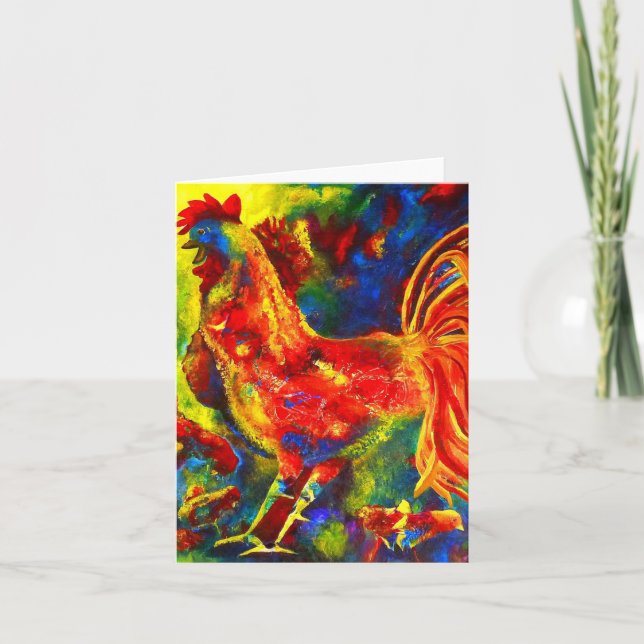 Tarjeta de color de gallo (Anverso)