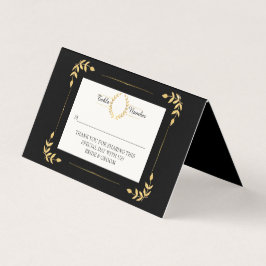 Tarjeta de color de la hoja de oro negro Wreath mo