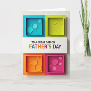 Tarjeta de Color del Día del Padre Moderno
