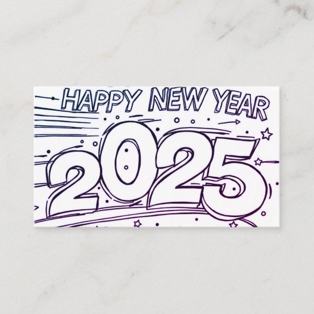 Tarjeta de color Feliz Año Nuevo 2025 DIY (Anverso)
