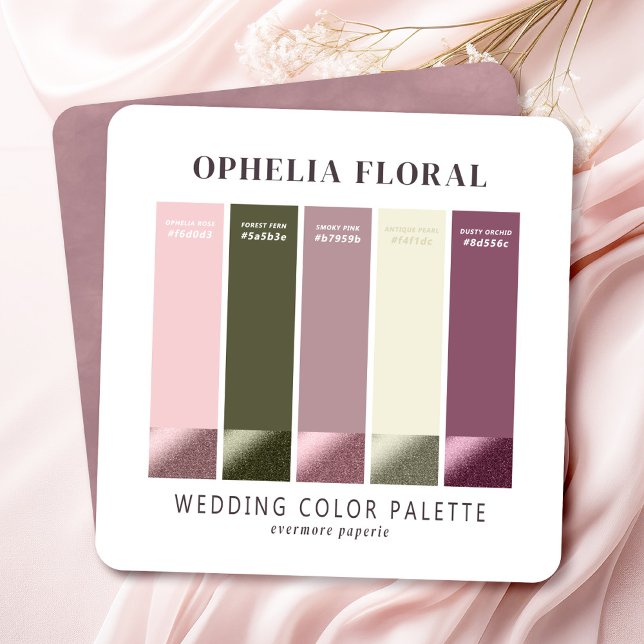 Tarjeta de color Ophelia Dusty Mauve Boda (Say "I DO" to Romantic Watercolor Florals and a Cottagecore Vibe with the Ophelia Wedding Suite.)