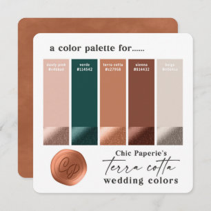 Tarjeta de color Terracotta Green Rustic Boda