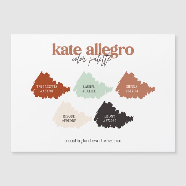 Tarjeta de color Terracotta Siena Mint & Beige (Anverso)