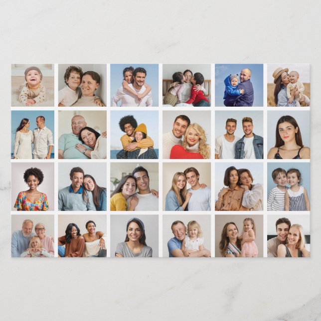 Tarjeta de color/volante editable de 24 Collages d (Anverso)