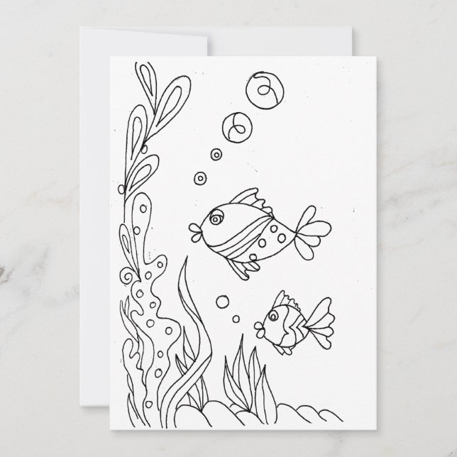 Tarjeta de coloración de peces tropicales (Anverso)