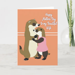 Tarjeta de comadrejas del día de las madres amoros