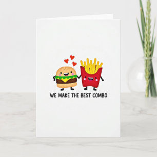 Tarjeta de Combo de Amor de Hamburguesa y Papas Fr