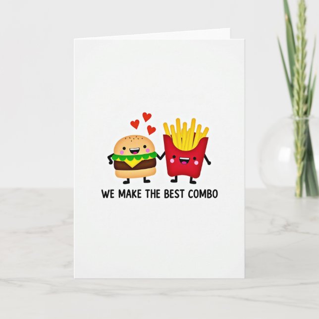 Tarjeta de Combo de Amor de Hamburguesa y Papas Fr (Anverso)